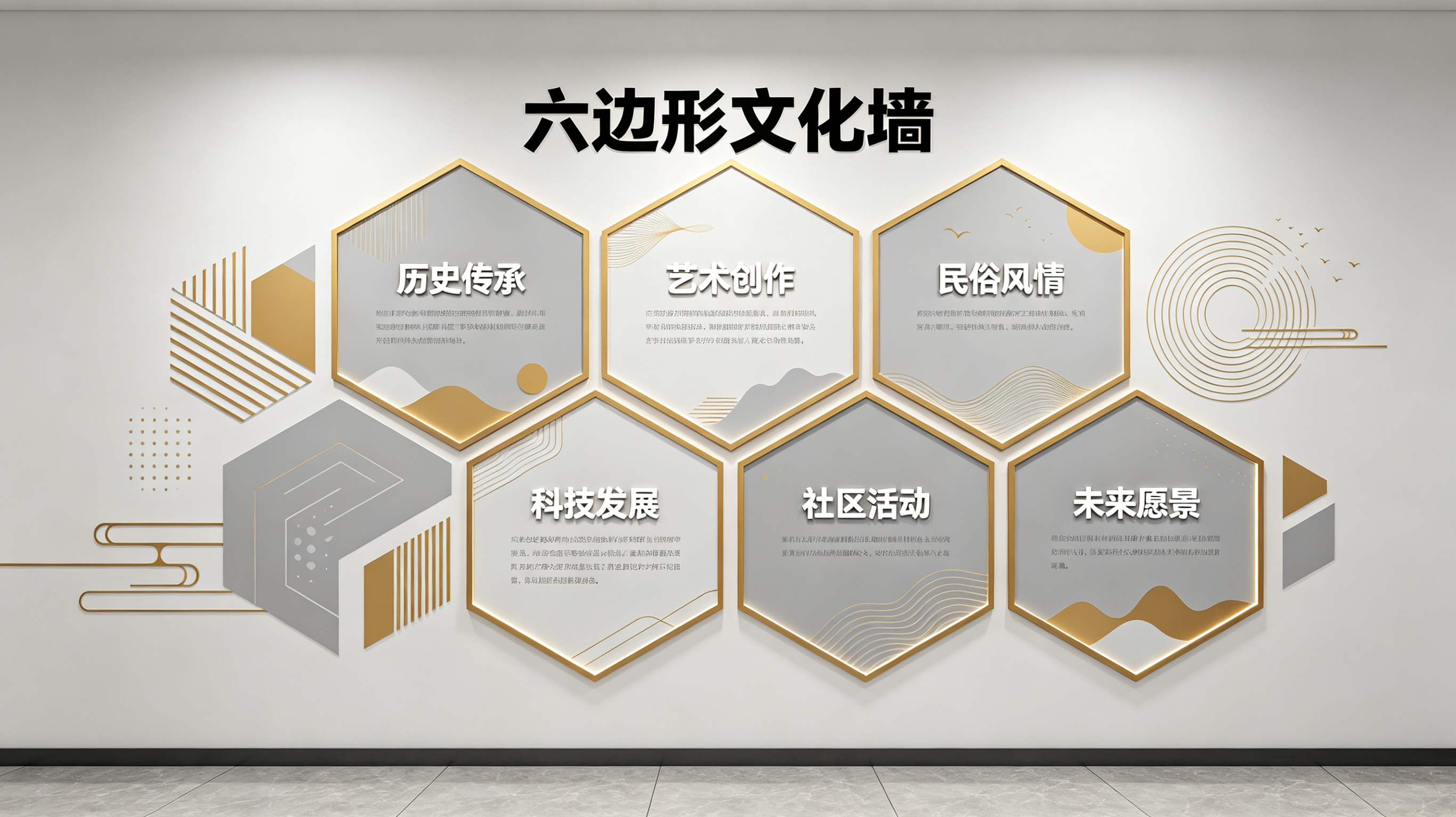 鹤庆企业文化墙 | 六边形信息美学